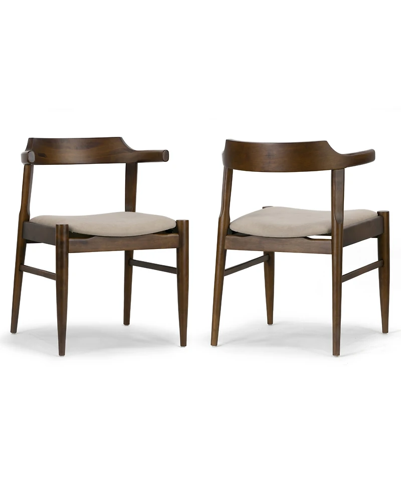 Glamour Home 28.35" Atlas Rubberwood, Fabric Dining Chair, Set of 2