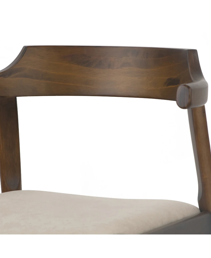 Glamour Home 28.35" Atlas Rubberwood, Fabric Dining Chair, Set of 2