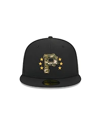 New Era Men's Black Pittsburgh Pirates 2024 Armed Forces Day On-Field 59FIFTY Fitted Hat
