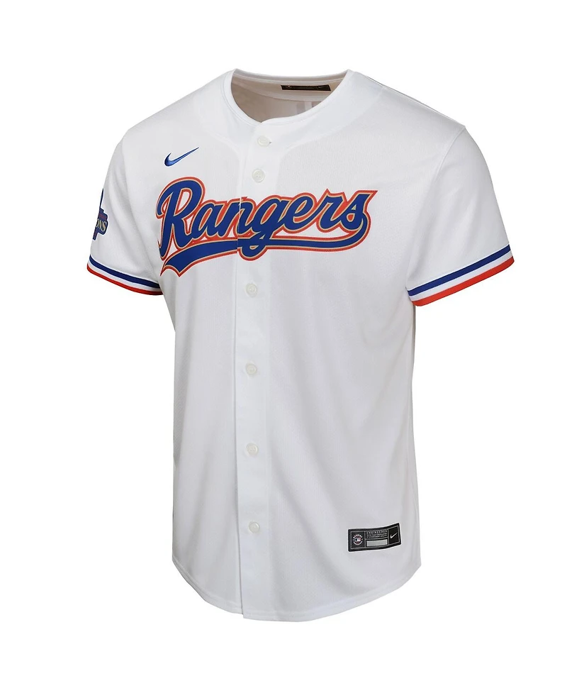 Nike Big Boys and Girls Max Scherzer White Texas Rangers 2024 Gold Collection Limited Player Jersey