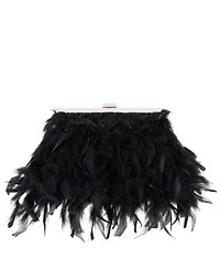 Nina All Over Feather Frame Clutch