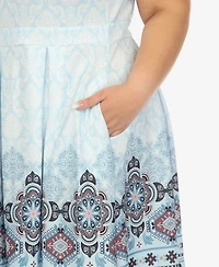 White Mark Plus Fit and Flare Knee Length Dress
