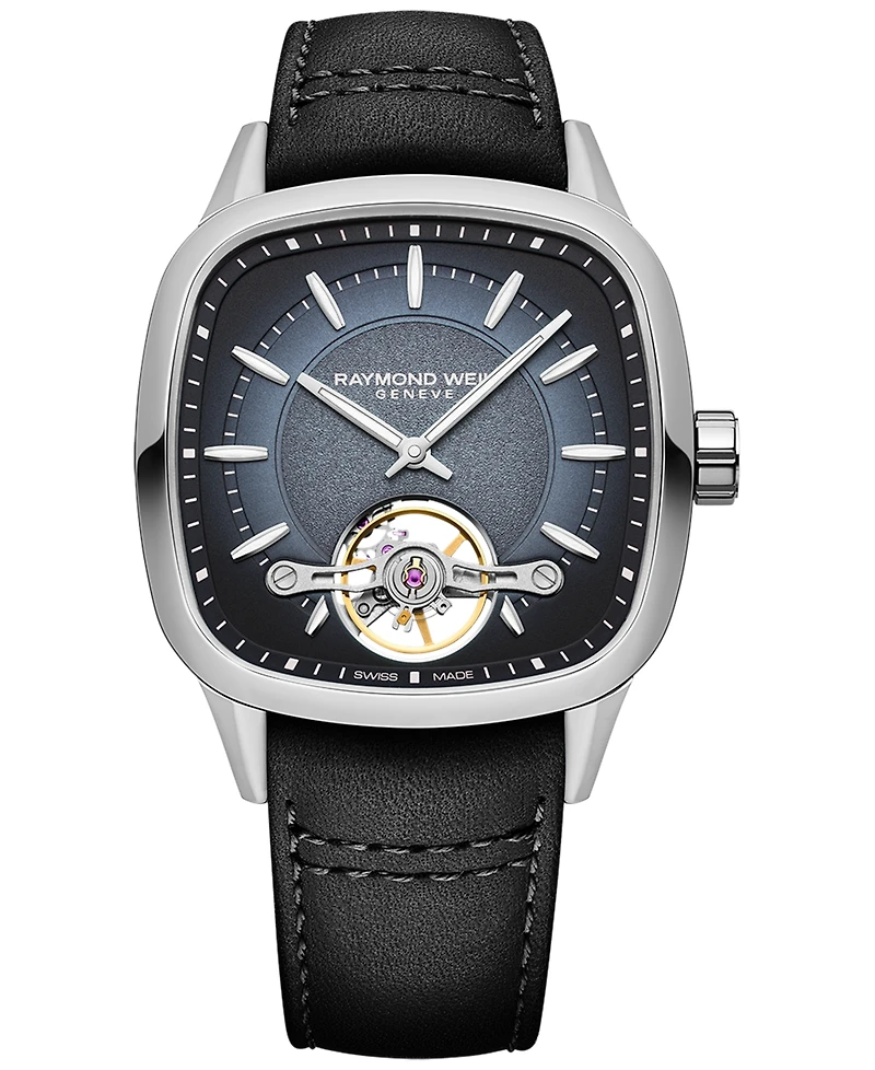 Raymond Weil Men's Swiss Automatic Freelancer Leather Strap Watch 40mm