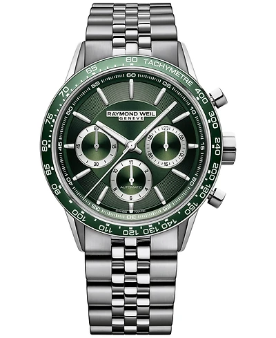 Raymond Weil Men's Swiss Automatic Chronograph Freelancer Stainless Steel Bracelet Watch 44mm
