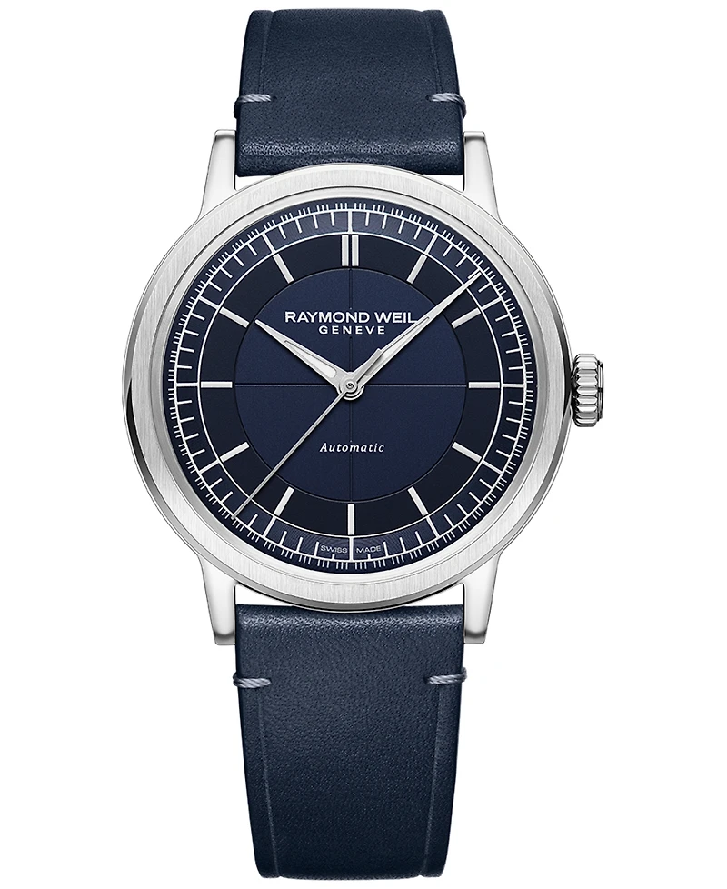 Raymond Weil Men's Swiss Automatic Millesime Leather Strap Watch 40mm