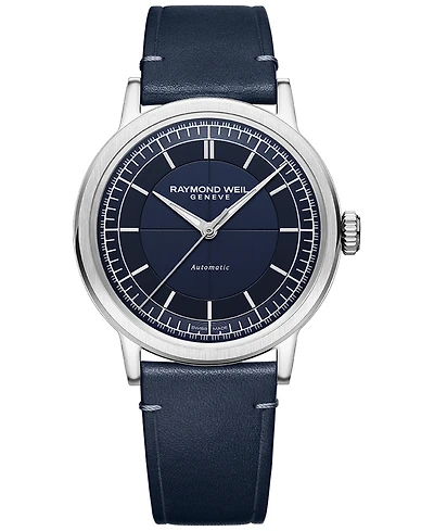 Raymond Weil Men's Swiss Automatic Millesime Leather Strap Watch 40mm