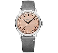 Raymond Weil Men's Swiss Automatic Millesime Gray Leather Strap Watch 40mm