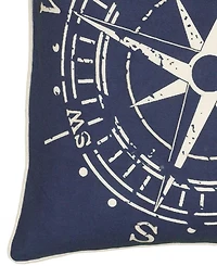 Rizzy Home Compass Polyester Filled Decorative Pillow, 18" x 18"