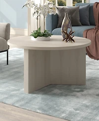 Hudson & Canal Anders 32" Wide Round Coffee Table in Alder White
