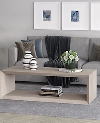 Hudson & Canal Osmond 58" Wide Rectangular Coffee Table in Alder White