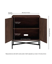 Hudson & Canal Brighton 28" Wide Rectangular Accent Cabinet in Alder