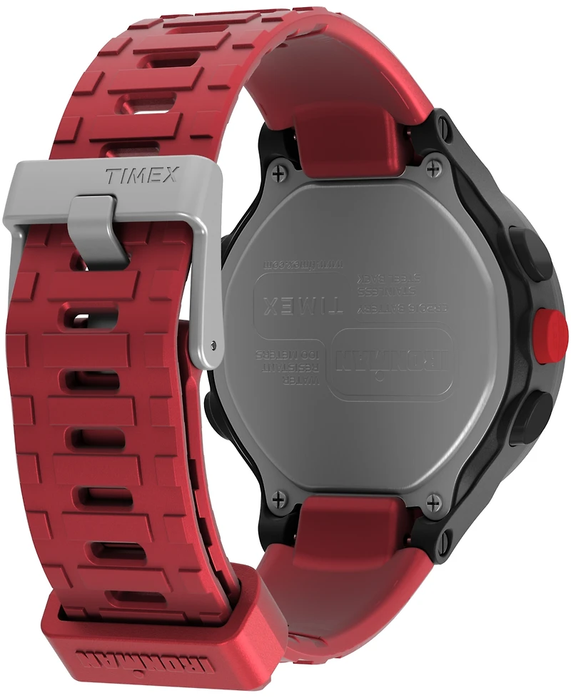 Timex Unisex Ironman T200 Quartz Digital Red Silicone Strap 42mm Round Watch