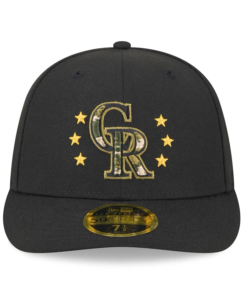 New Era Men's Black Colorado Rockies 2024 Armed Forces Day Low Profile 59FIFTY Fitted Hat