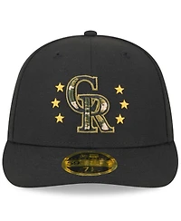 New Era Men's Black Colorado Rockies 2024 Armed Forces Day Low Profile 59FIFTY Fitted Hat
