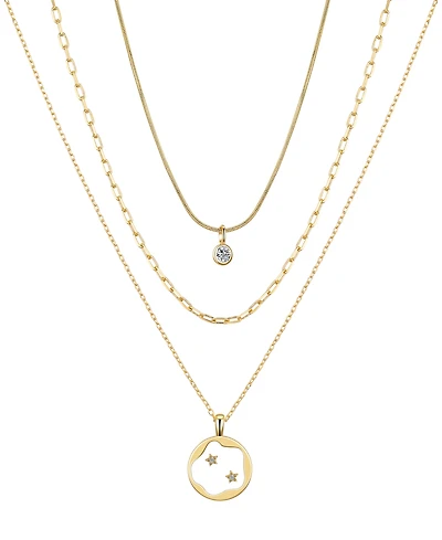 Unwritten Cubic Zirconia Star Paperclip Layered Necklace Set