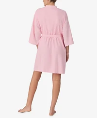 Ellen Tracy Women's 3/4 Kimono Sleeve Short Robe
