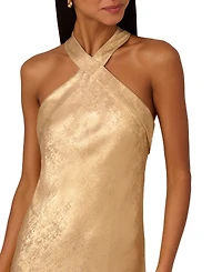 Adrianna Women's Folied-Chiffon Halter Gown