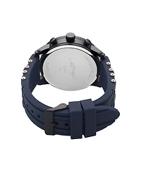 Ed Hardy Men's Navy Silicone Strap Watch 48mm