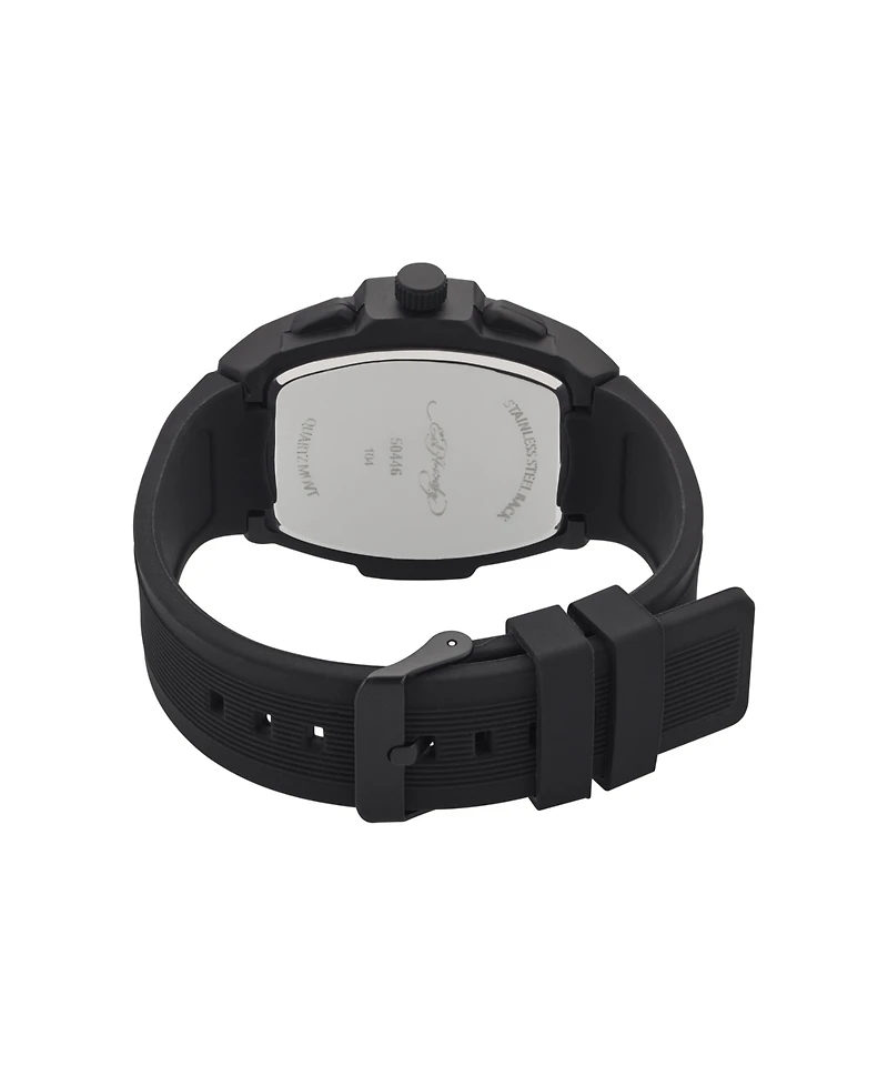 Ed Hardy Men's Black Textured Silicone Strap Watch 48mm