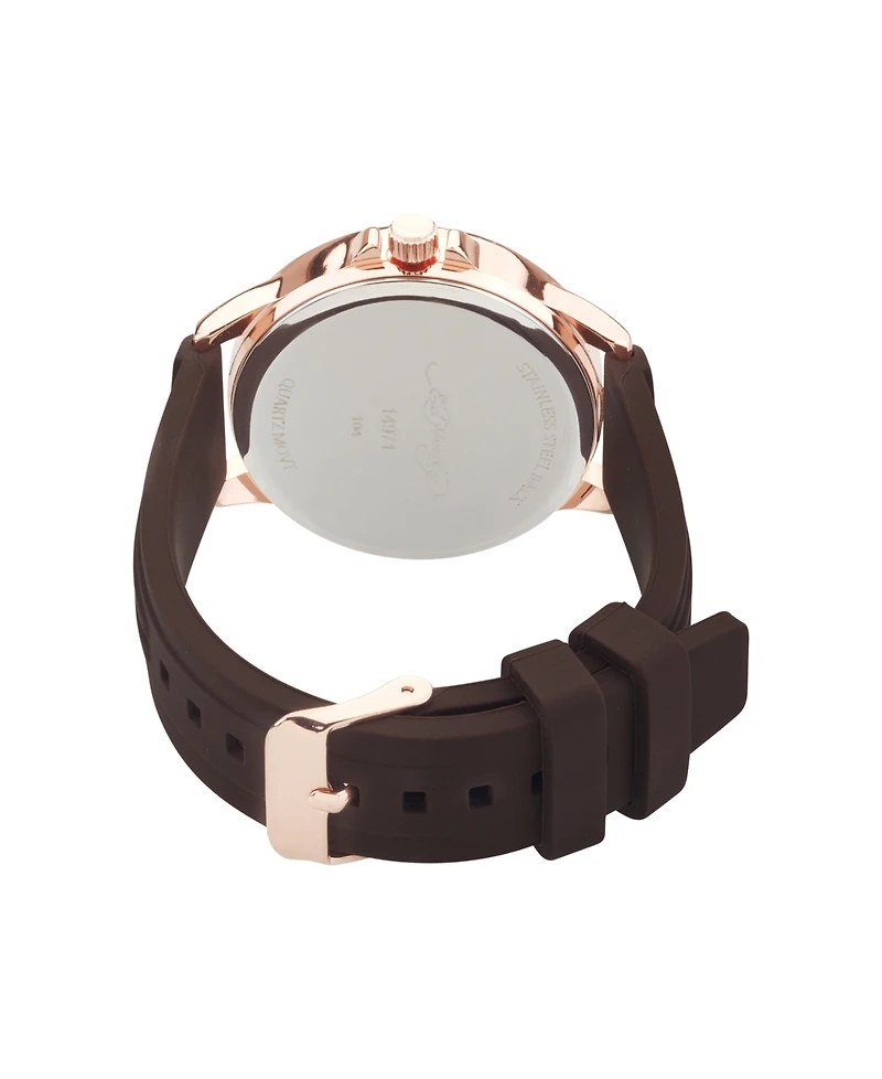 Ed Hardy Women's Quartz Matte Brown Silicone Strap Analog Watch 38mm