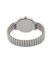 Jones New York Women's Genuine Diamond White Dial Silver-Tone Metal Narrow Bracelet Analog Watch 28mm