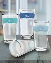 Fiesta Coastal Blues Frame 16-Ounce Tapered Cooler Glass Set of 4