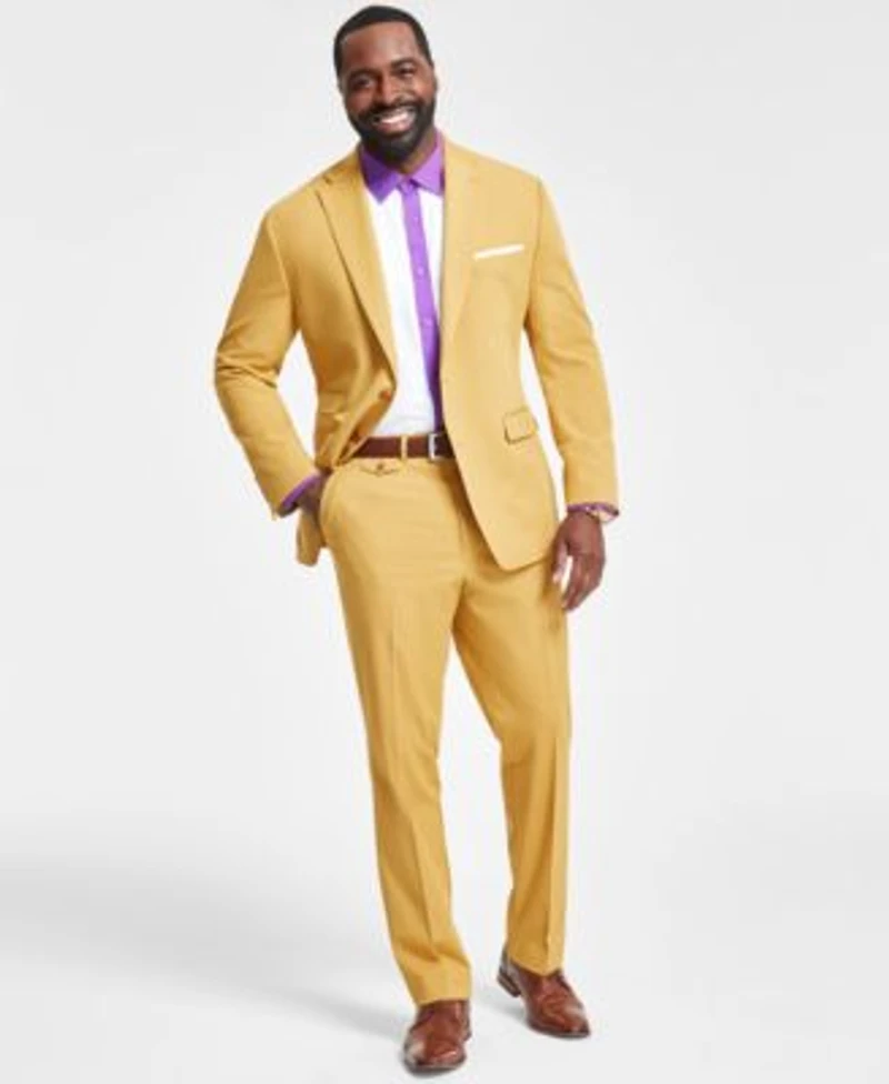 Tayion Collection Mens Classic Fit Solid Suit Separates