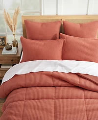 Levtex Mills Waffle Textured 3-Pc. Duvet Cover Set