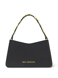 Gold Floral Strap Nappa Leather Shoulder Bag