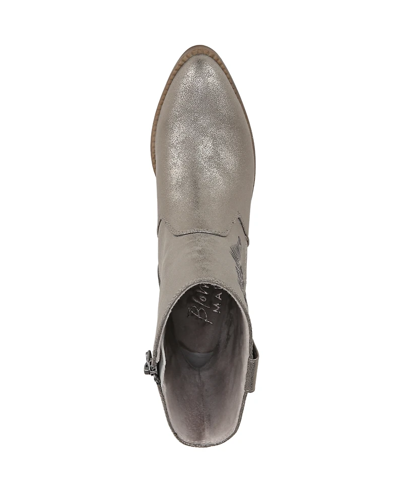Blowfish Malibu Women's Rebel 2 Western Booties - Pewter Metallic Faux Leather