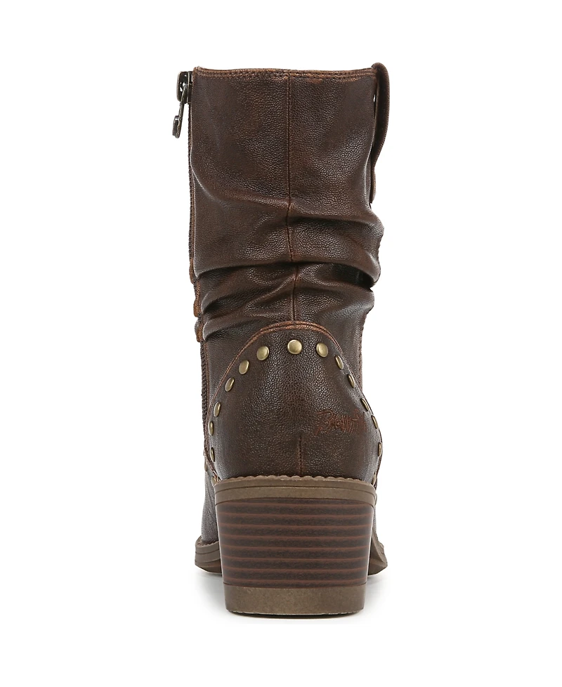 Blowfish Malibu Women's Rebel Western Booties - Brown Distressed Faux Leather