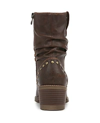 Blowfish Malibu Women's Rebel Western Booties - Brown Distressed Faux Leather