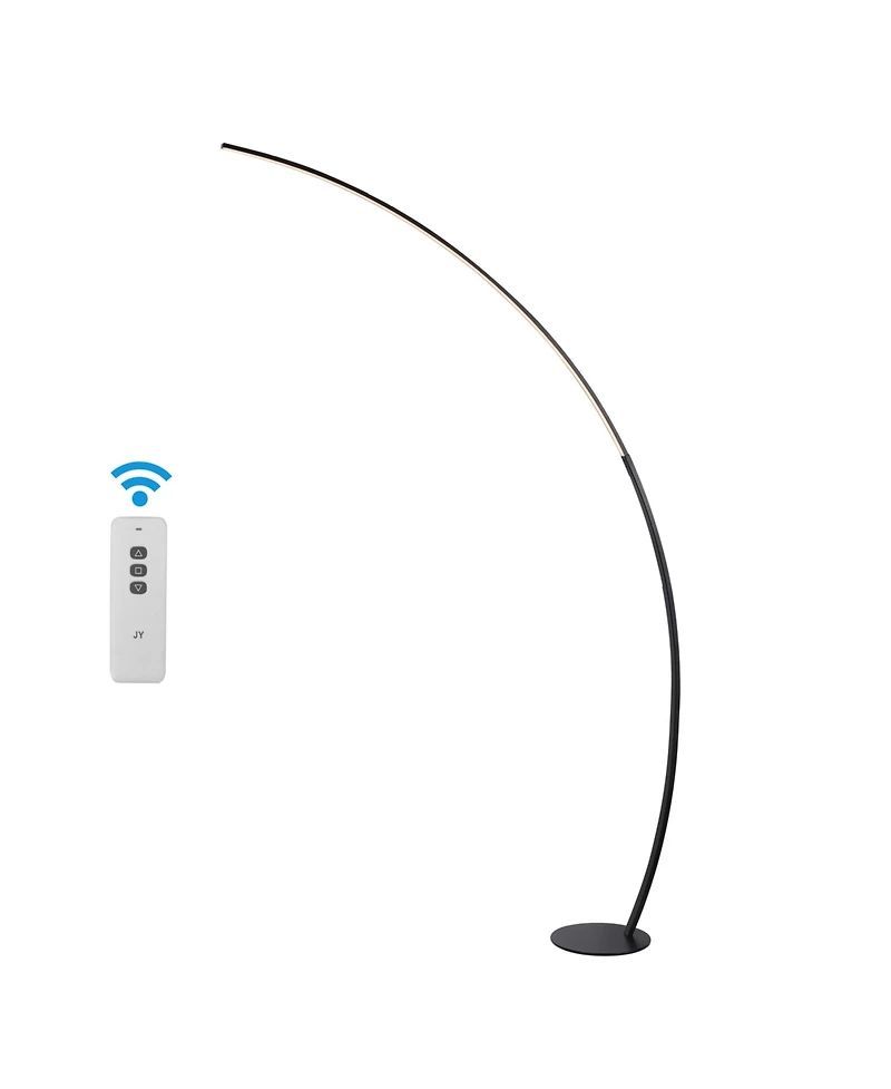 Jonathan Y Enzo 68" Contemporary Minimalist Metal Arc Dimmable Integrated Led Floor Lamp, Black