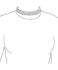 Bling Jewelry Hand Knotted 3 Row White Simulated Pearl Strand Collar Necklace Prom