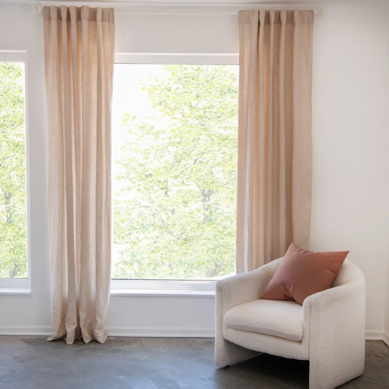100% French Linen Window Curtain Set