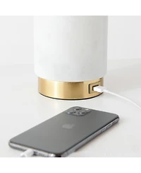 Arden Modern Led Marble and Gold Table Lamp (17" ) with Usb Port - Light Bulb Included