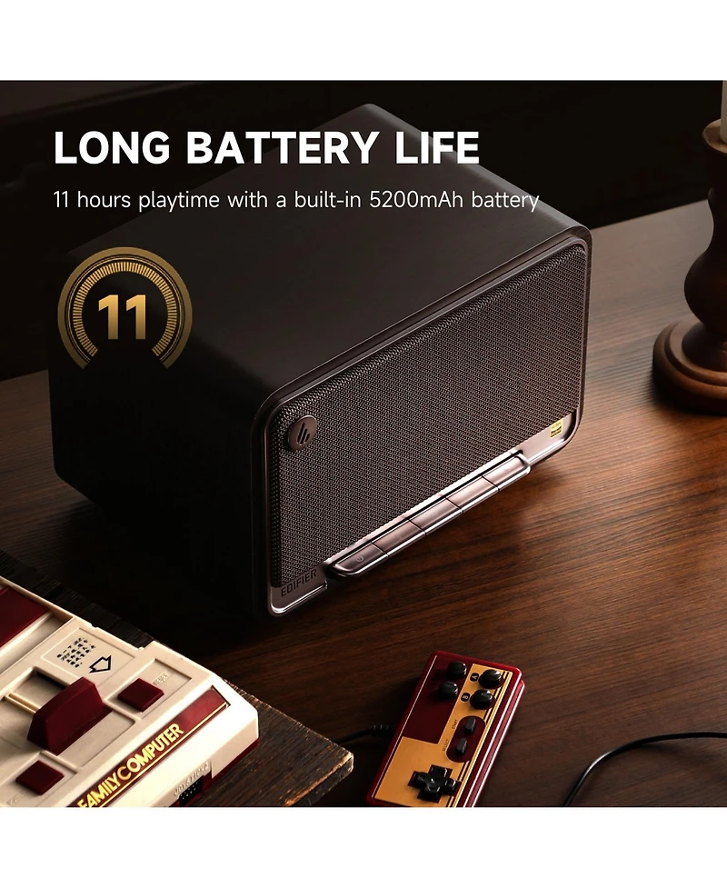 Edifier D32 Tabletop Bluetooth Speakers, Portable Retro Wireless Speaker