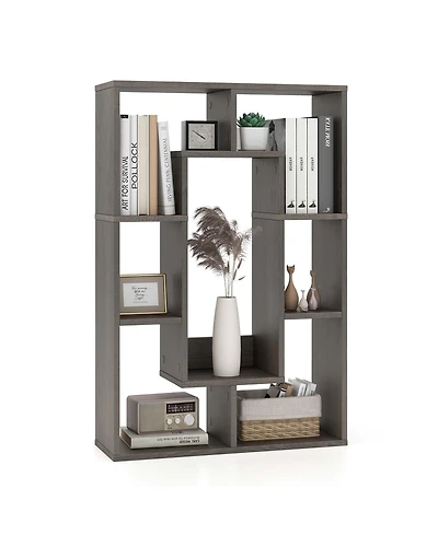 7-Cube Geometric Bookshelf with Anti-Toppling Device Modern Open Bookcase