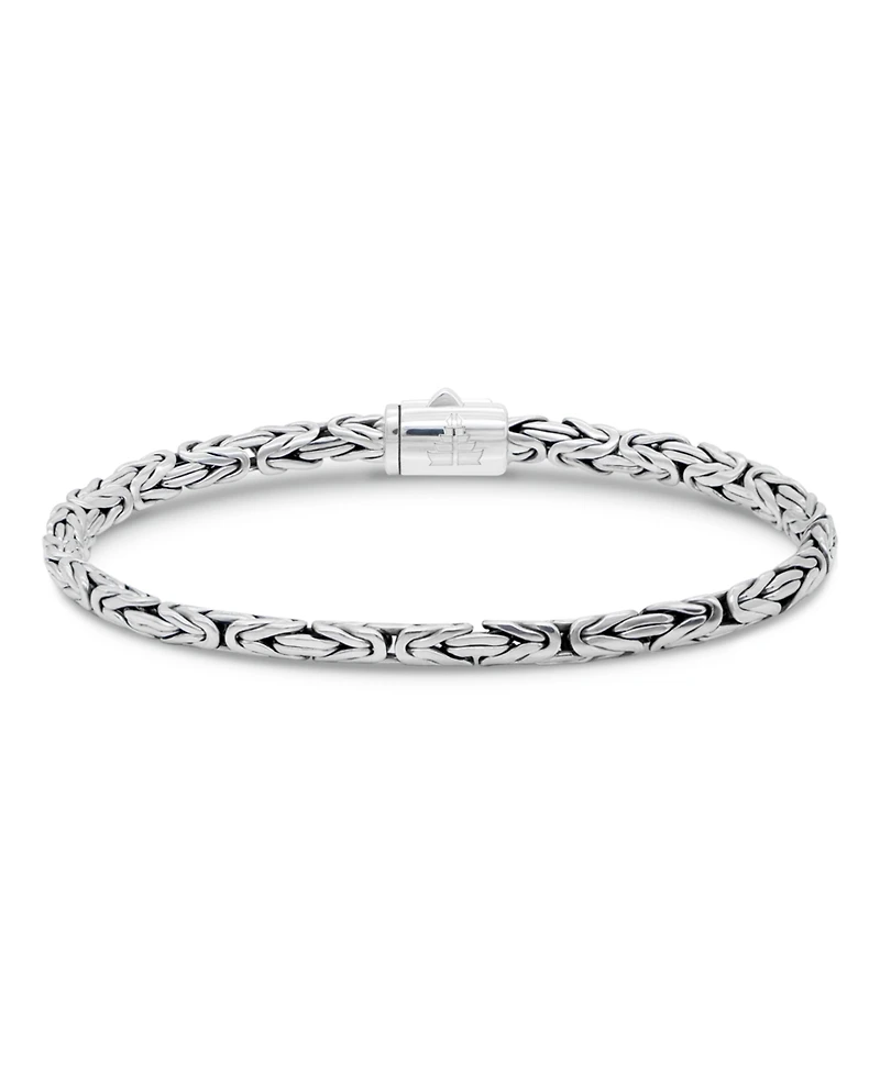 Devata Swiss Blue Topaz & Borobudur Oval 5mm Chain Bracelet Sterling Silver