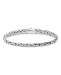Devata Swiss Blue Topaz & Borobudur Oval 5mm Chain Bracelet Sterling Silver