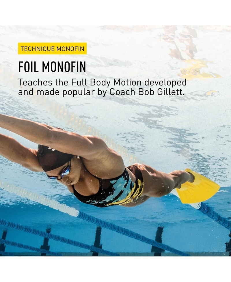 Finis Foil Monofin - Rubber Swim Fin for Adults, Strengthens Legs & Core
