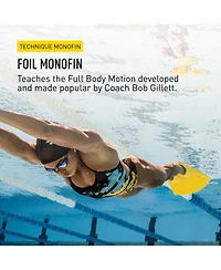 Finis Foil Monofin - Rubber Swim Fin for Adults, Strengthens Legs & Core