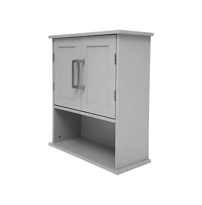 Merrick Lane Vigo Wall Mounted Bathroom Medicine Cabinet With Adjustable Cabinet Shelf, Lower Open Shelf, And Magnetic Closure Doors