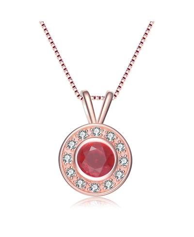 Modern Sterling Silver with Cubic Zirconia Round Bezel Pendant
