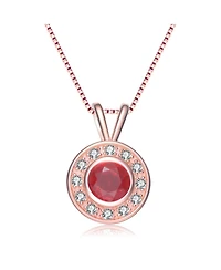 Modern Sterling Silver with Cubic Zirconia Round Bezel Pendant