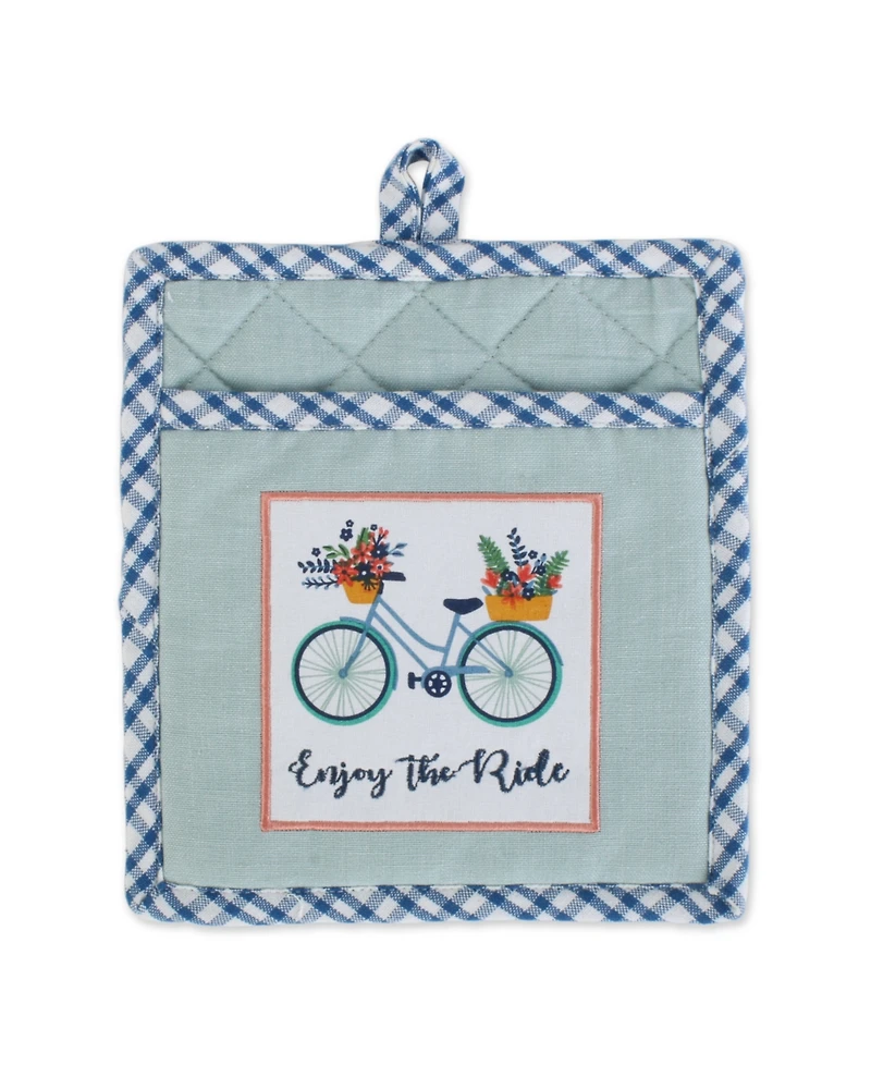 Design Imports Kitchen Gift Set Collection, Pot Holder 3 Dish Towels, Enjoy the Ride, 4 Piece