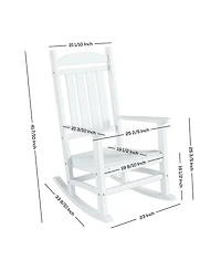 WestinTrends 3 Piece Outdoor Porch Rocking Chairs with Round Side Table Set