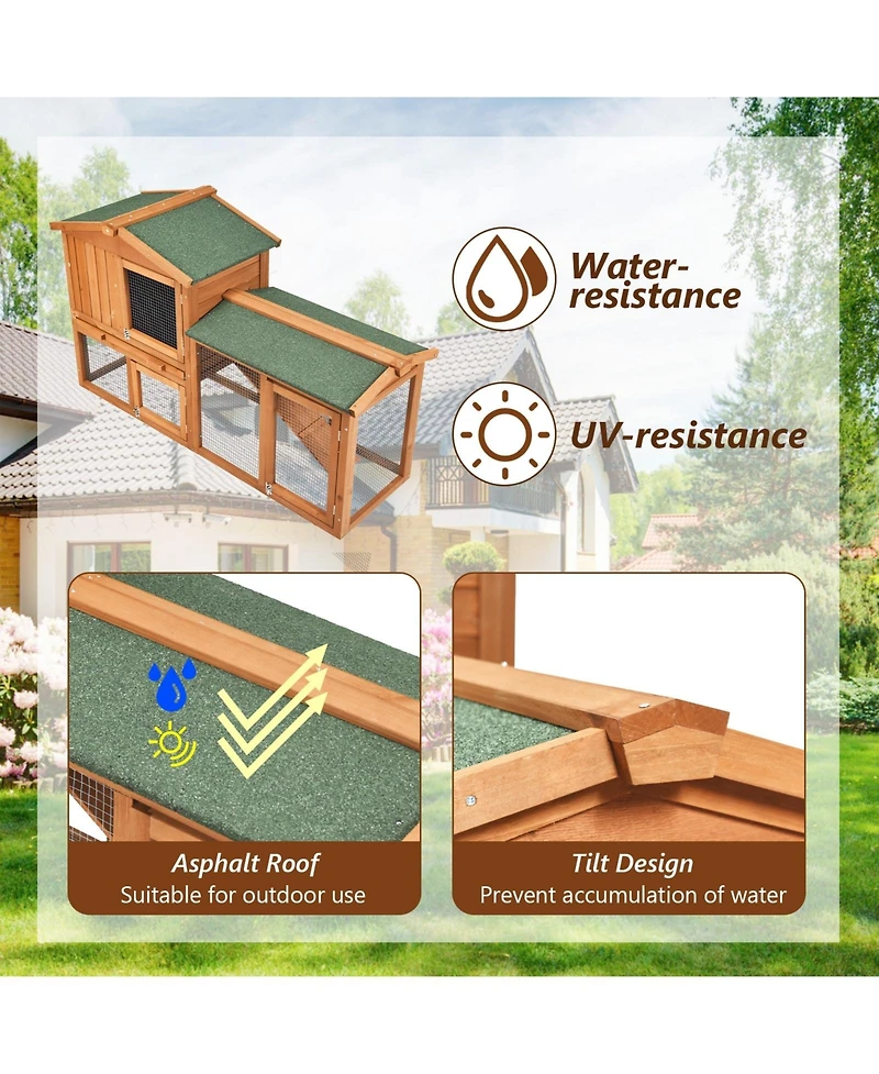 Sugift 58 Inch Weatherproof Wooden Rabbit/Dog Hutch