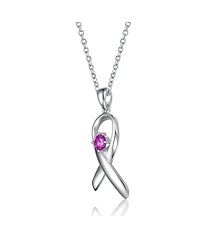 GiGiGirl Teens/Young Adults White Gold Plated Purple Stone in Infinity Pendant
