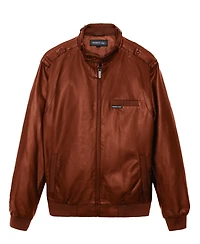 Members Only Men's Faux Leather Iconic Racer Jacket